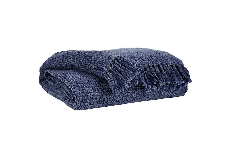 Throws Yasmin Navy Throw by Signature Design by Ashley at Esprit Decor Home Furnishings